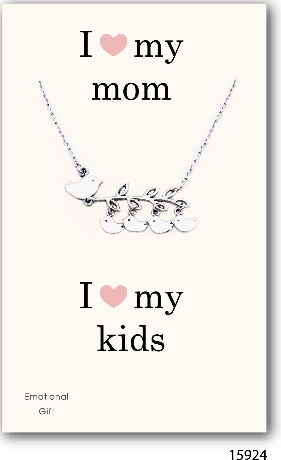 I love my mom silver pendant
